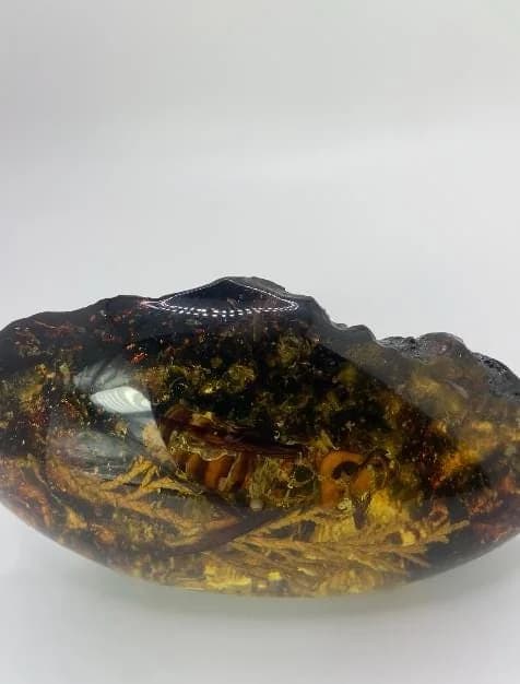 Amber Resin Gemstone in 925 sterling silver, view 1