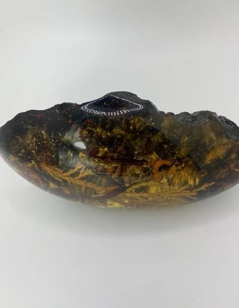 Amber Resin Gemstone in 925 sterling silver, view 4