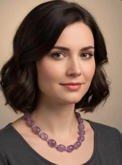 Amethyst Necklace in 925 sterling silver, view 1