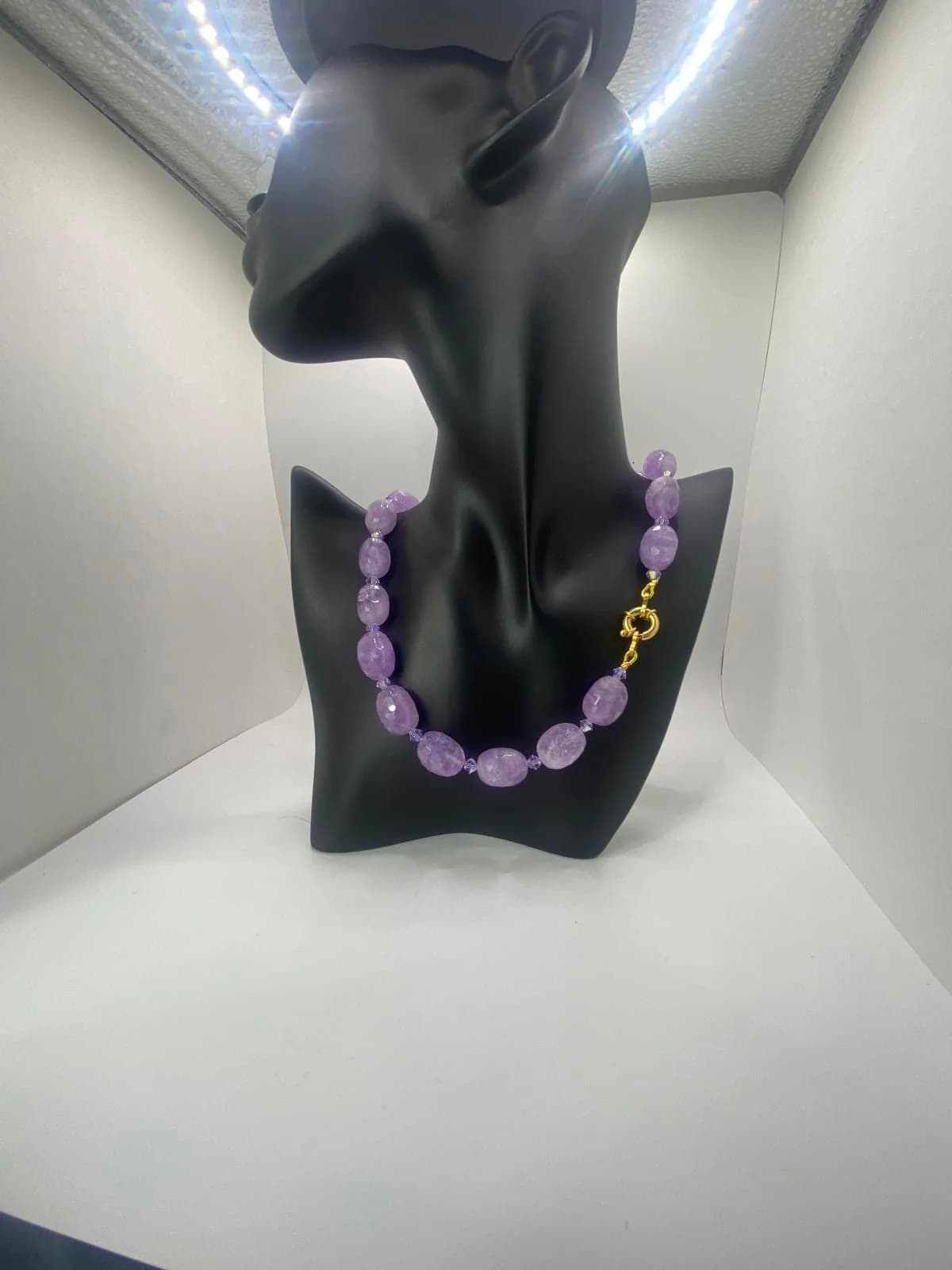 Amethyst Necklace in 925 sterling silver, view 4