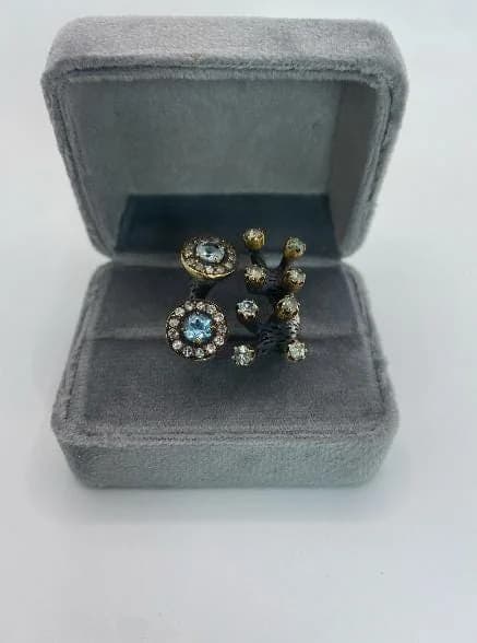 Aquamarine Ring in 925 sterling silver, view 4