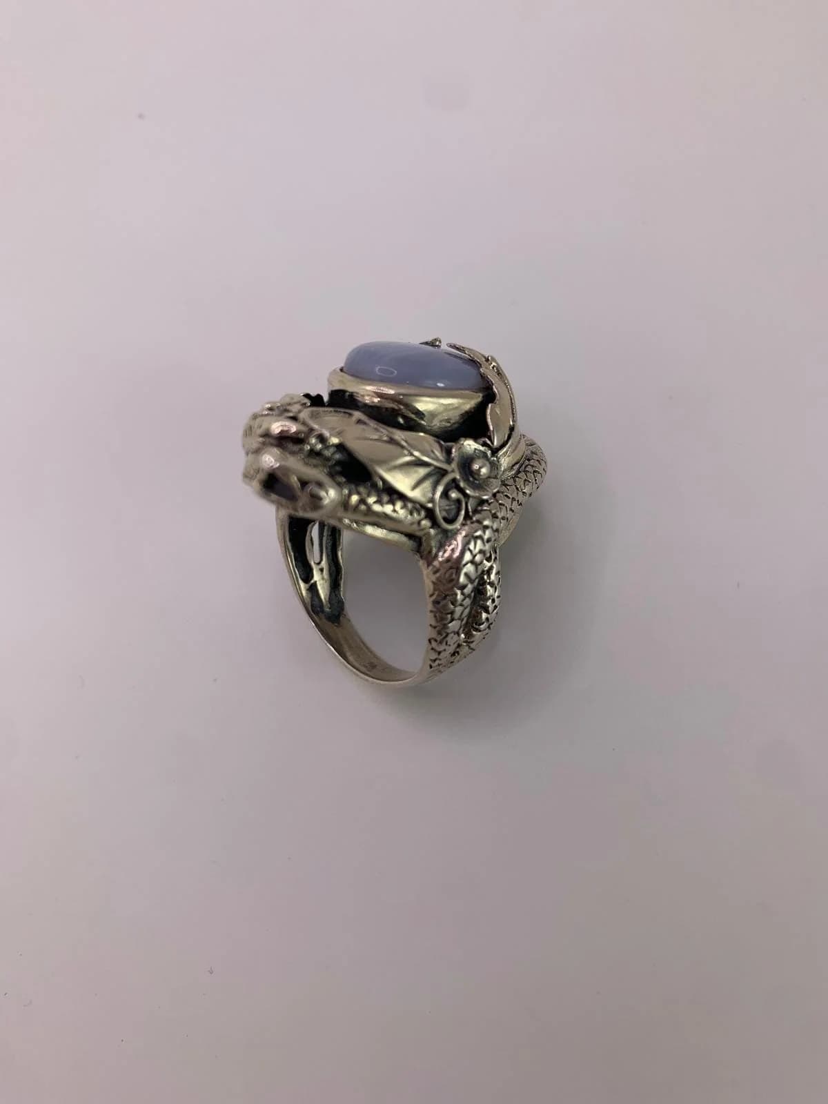 Blue Chalcedony Ring in 925 sterling silver, view 5