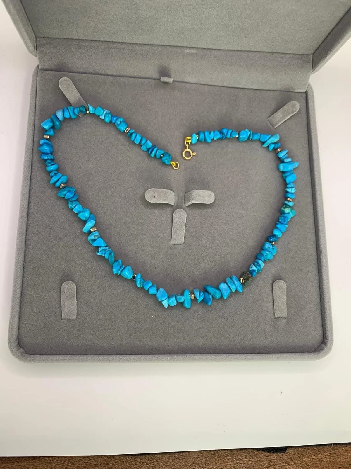 Collana di Turchese Chips in 925 sterling silver, view 4