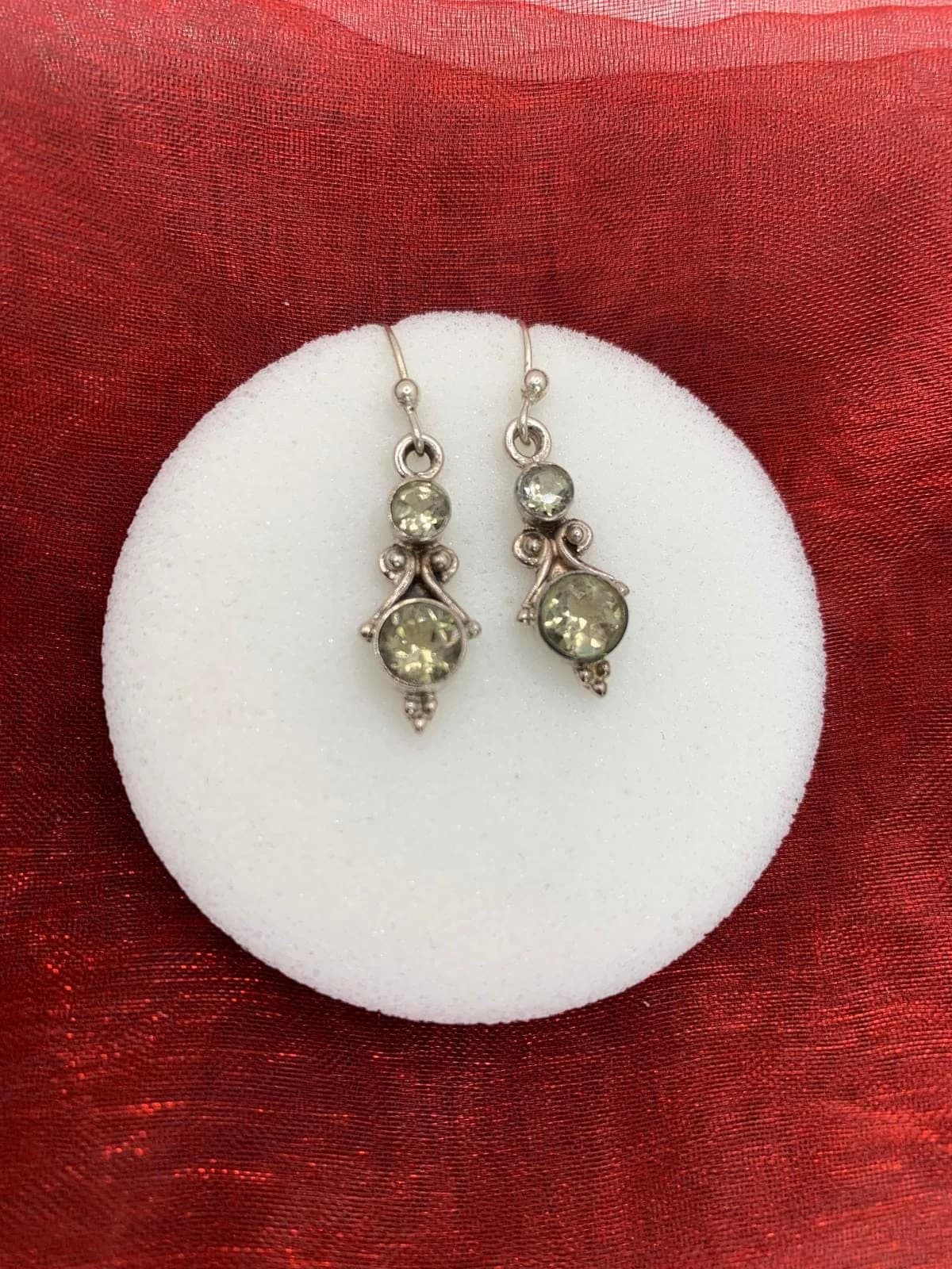 Cut Citrine Earrings in 925 sterling silver, view 1