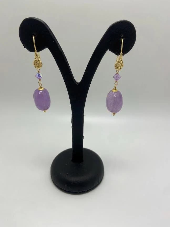 Elegant Amethyst Earrings in 925 sterling silver, view 1