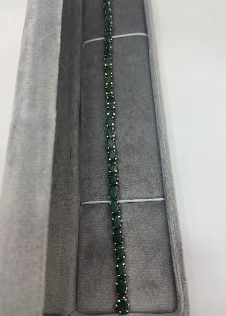 Emerald & Silver Bracelet in 925 sterling silver, view 3