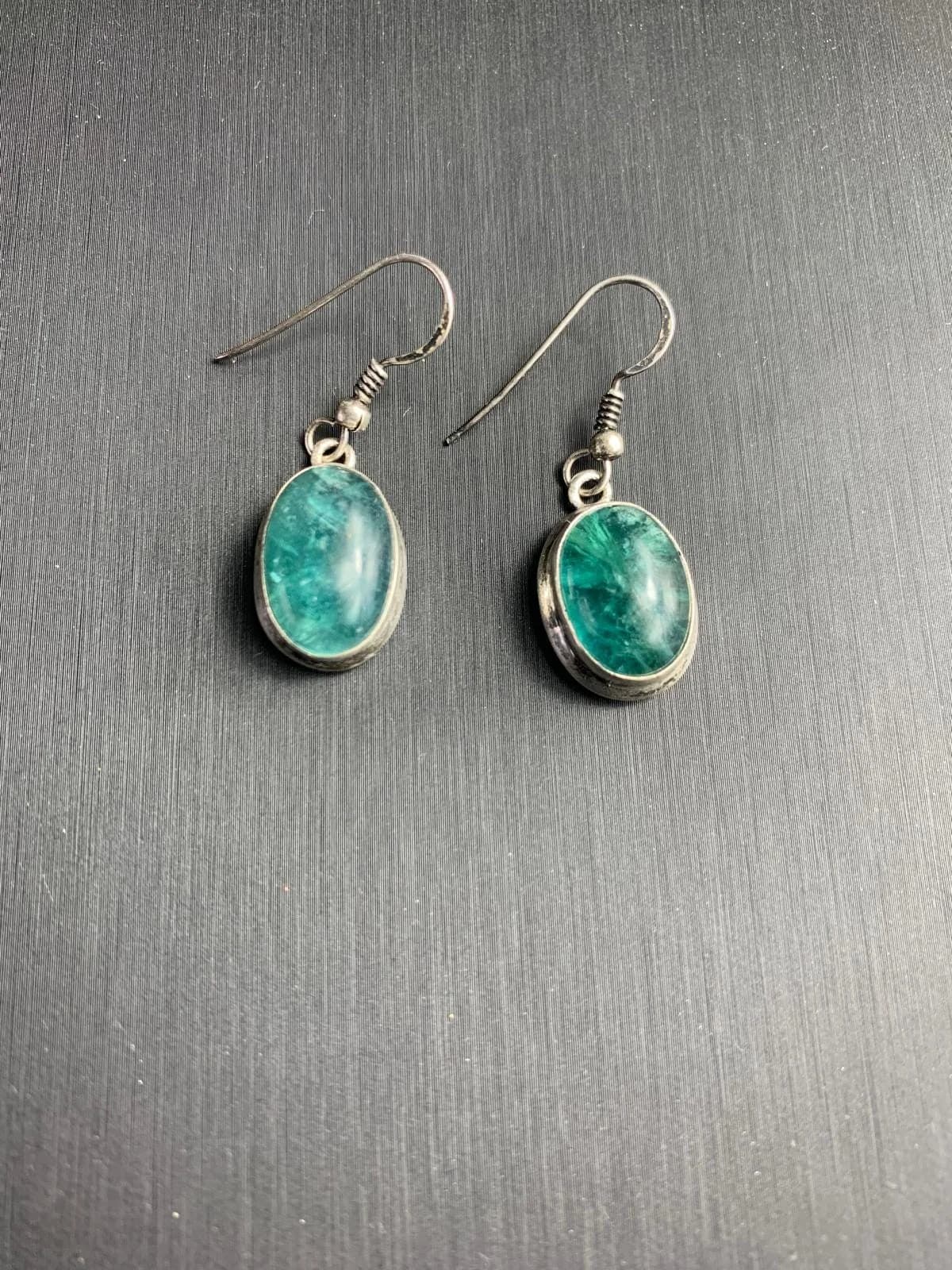 Fluorite Earrings in 925 sterling silver, view 3