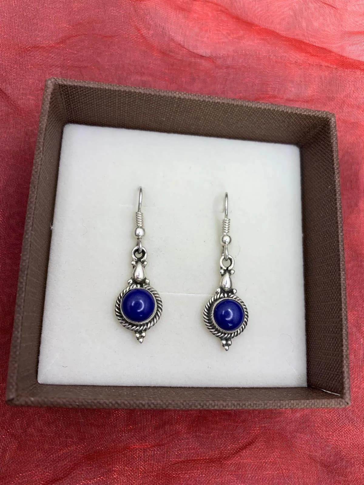 Lapis Lazuli Earrings in 925 sterling silver, view 1