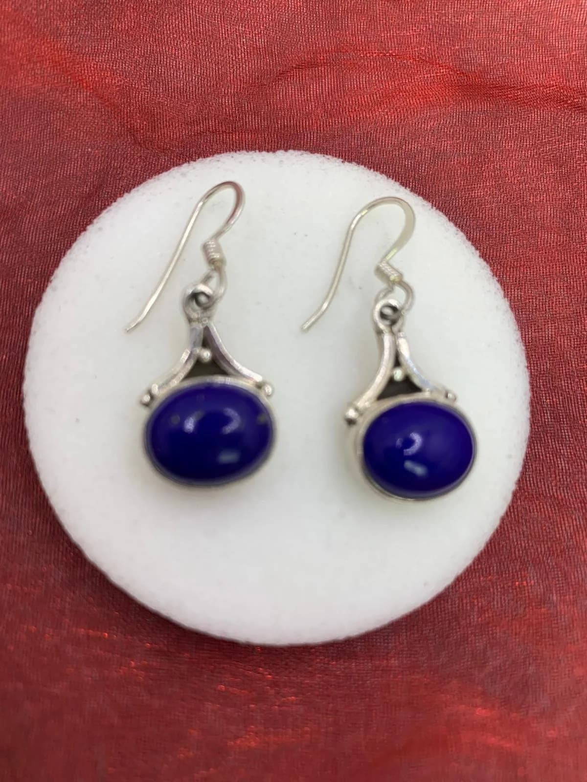 Lapis Lazuli Earrings in 925 sterling silver, view 3