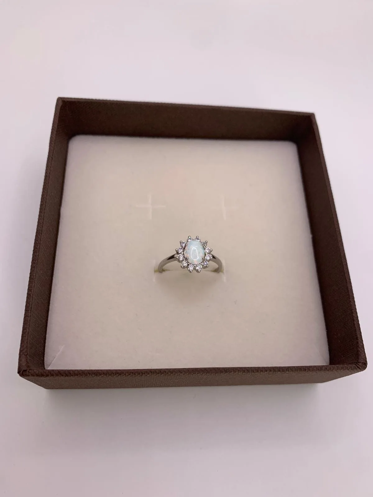 Opal Zircon Ring in 925 sterling silver, view 3