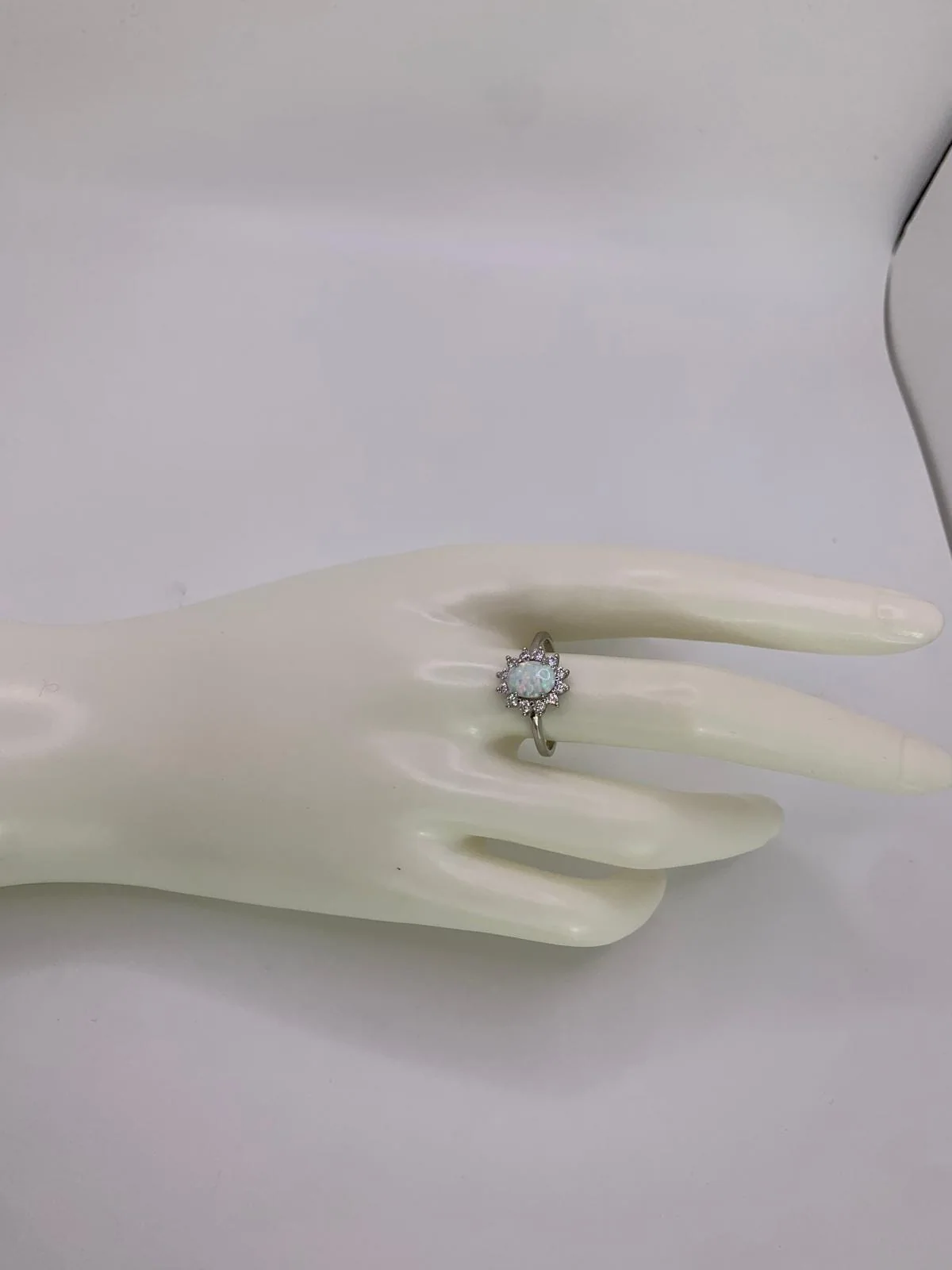 Opal Zircon Ring in 925 sterling silver, view 4