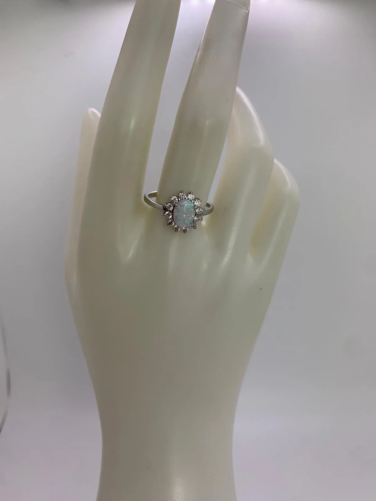 Opal Zircon Ring in 925 sterling silver, view 5
