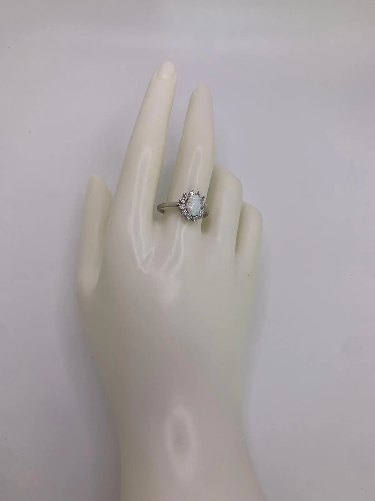Opal Zircon Ring in 925 sterling silver, view 6