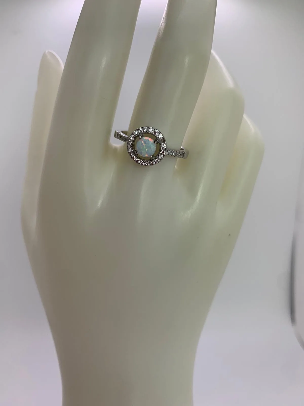 Opal Zircon Ring in 925 sterling silver, view 1