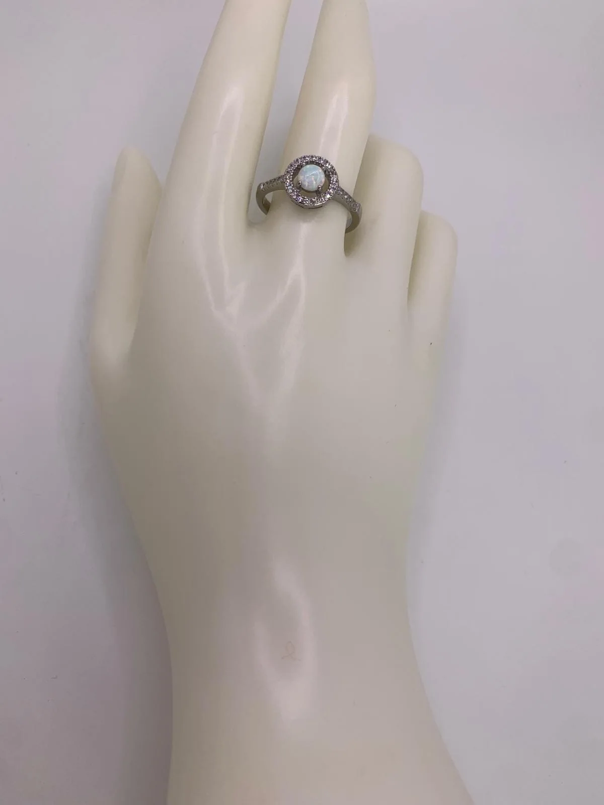 Opal Zircon Ring in 925 sterling silver, view 4