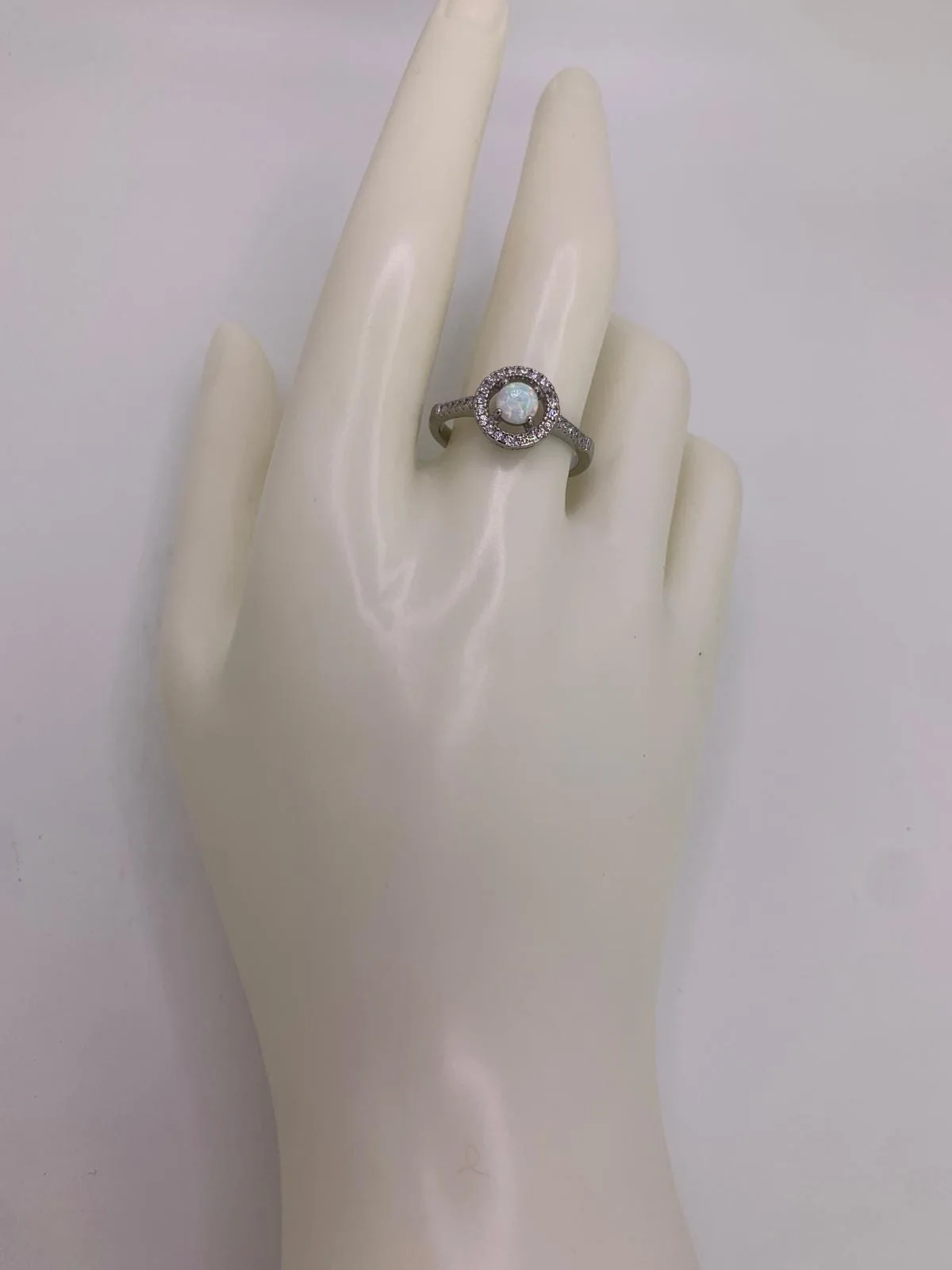 Opal Zircon Ring in 925 sterling silver, view 5