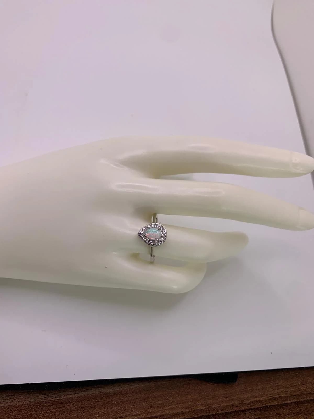 Opal Zircon Ring in 925 sterling silver, view 1