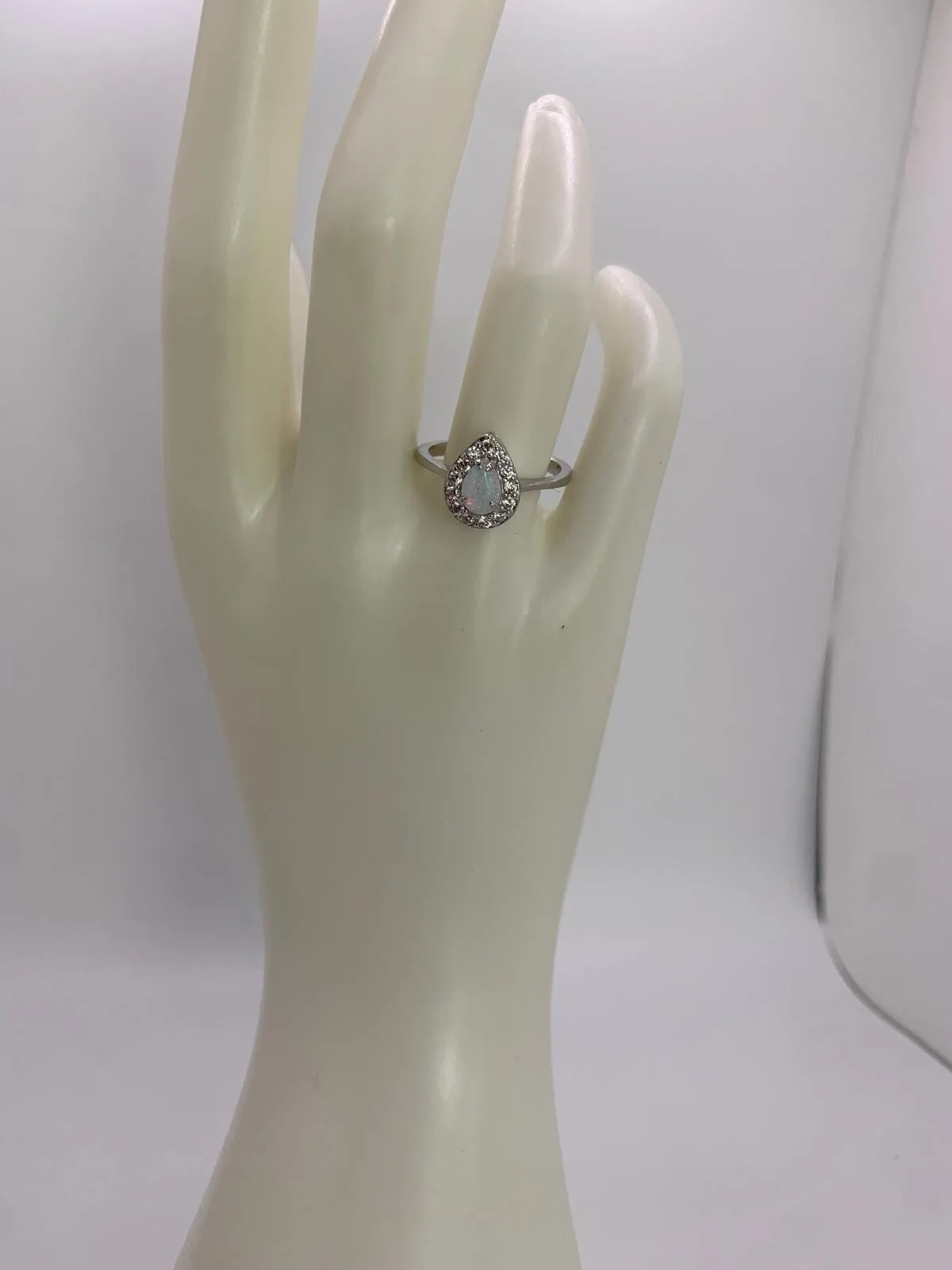 Opal Zircon Ring in 925 sterling silver, view 4