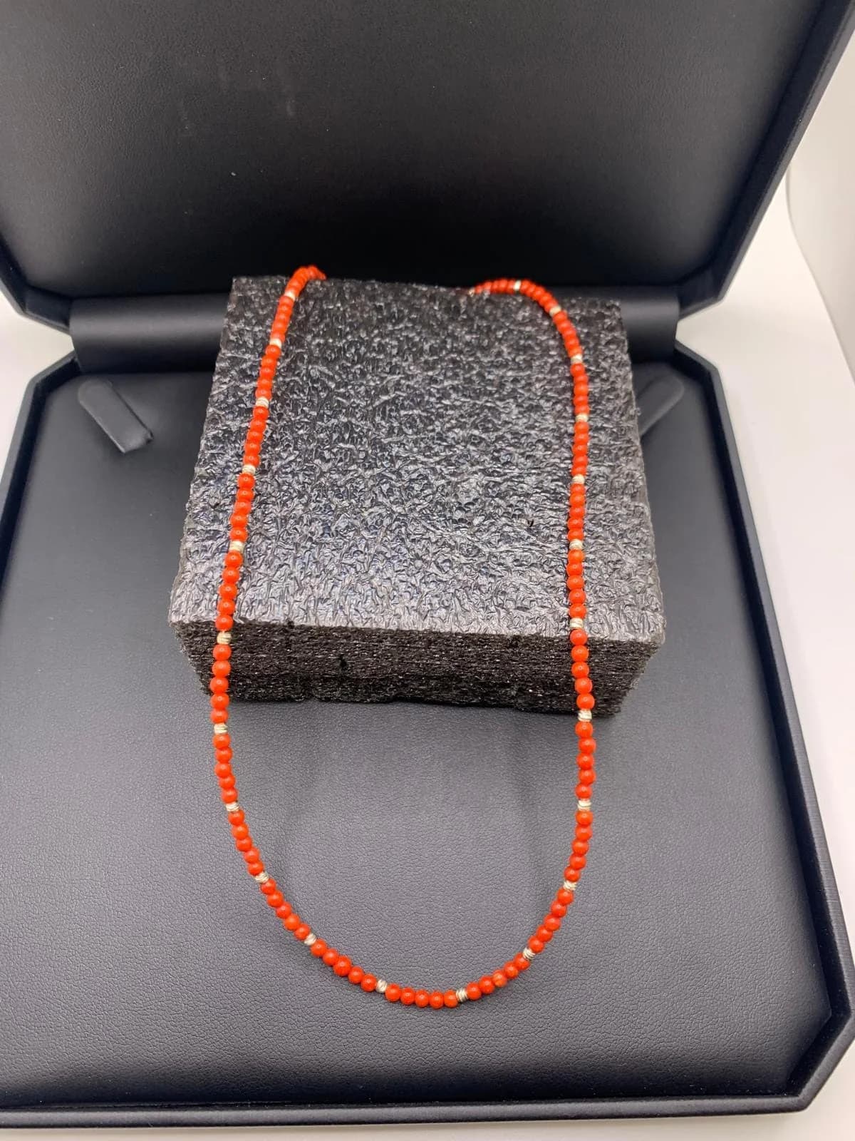 Red Coral Necklace in 925 sterling silver, view 5