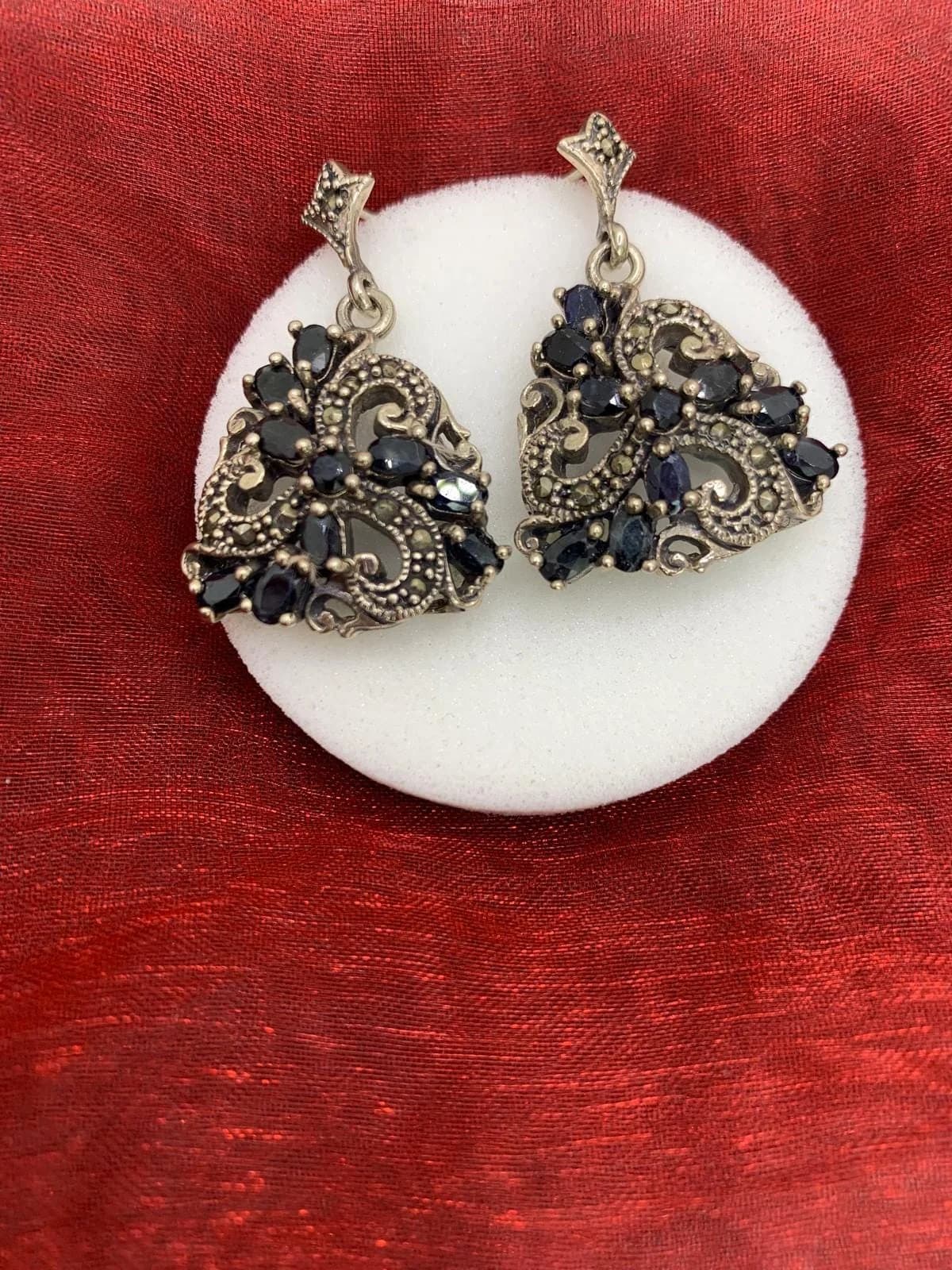 Sapphire Earrings in 925 sterling silver, view 4