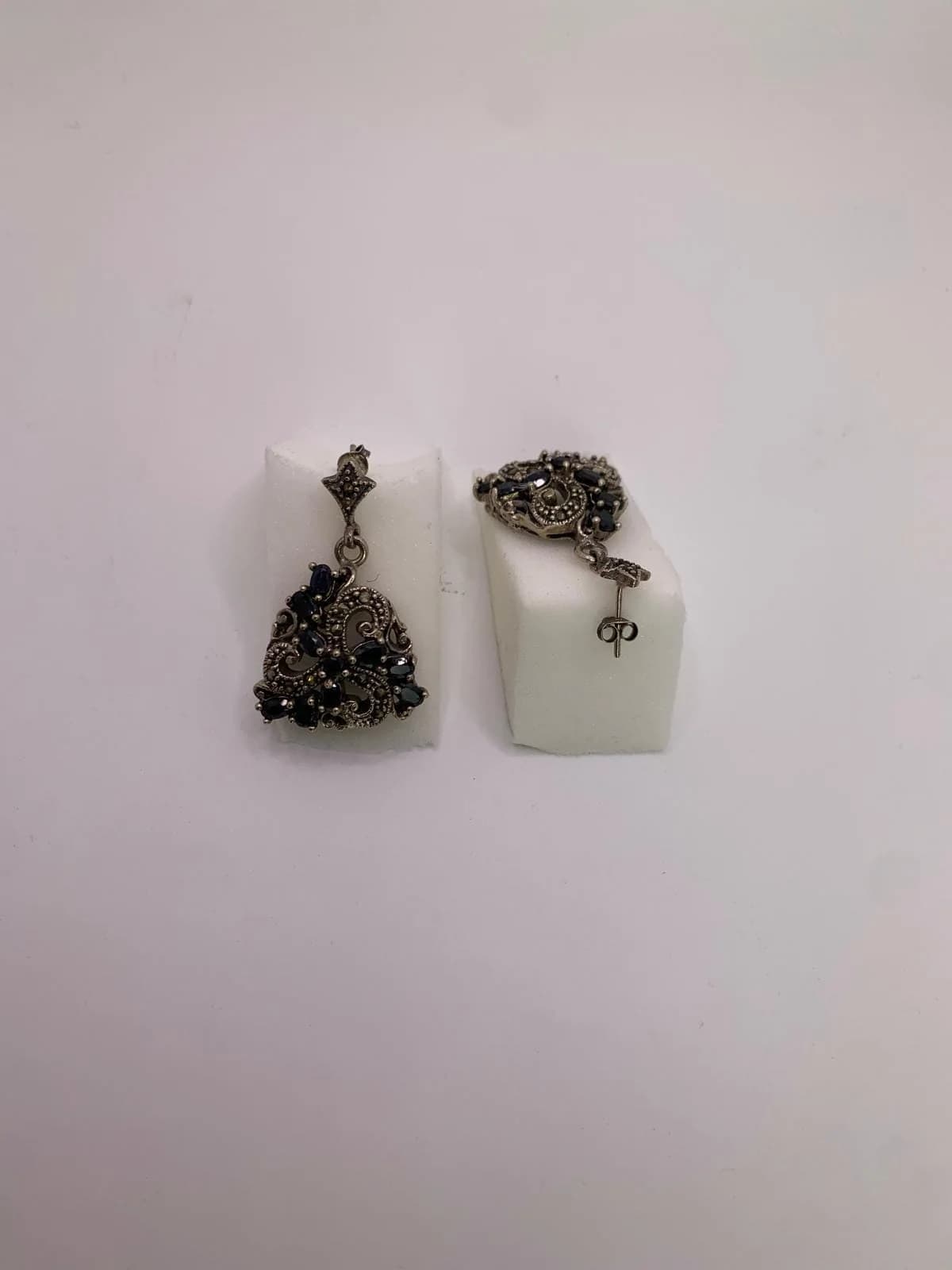 Sapphire Earrings in 925 sterling silver, view 5