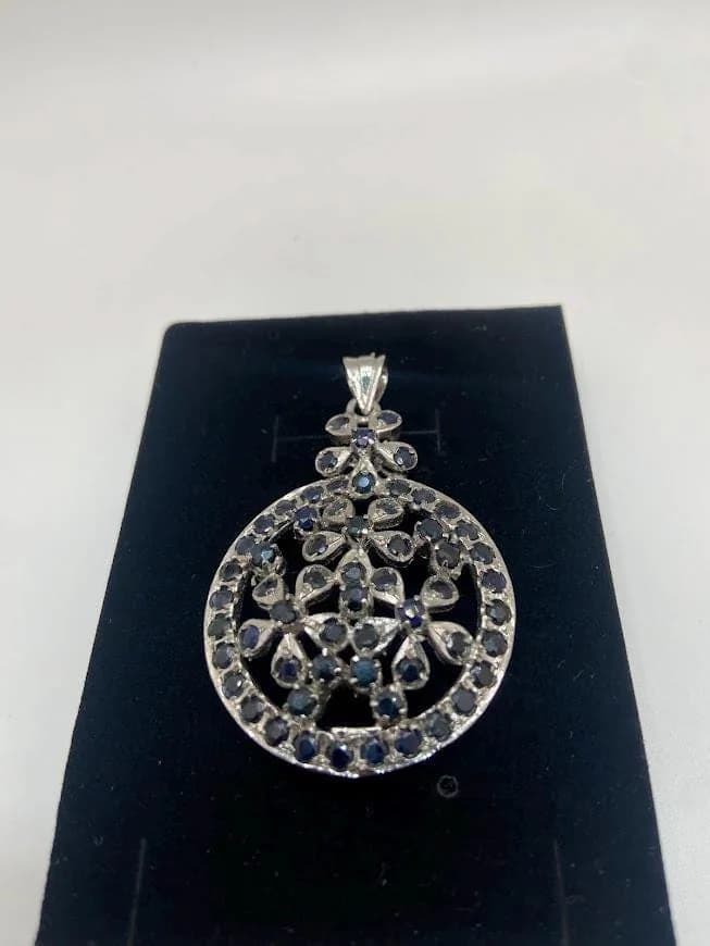 Sapphire Pendant Silver in 925 sterling silver, view 1