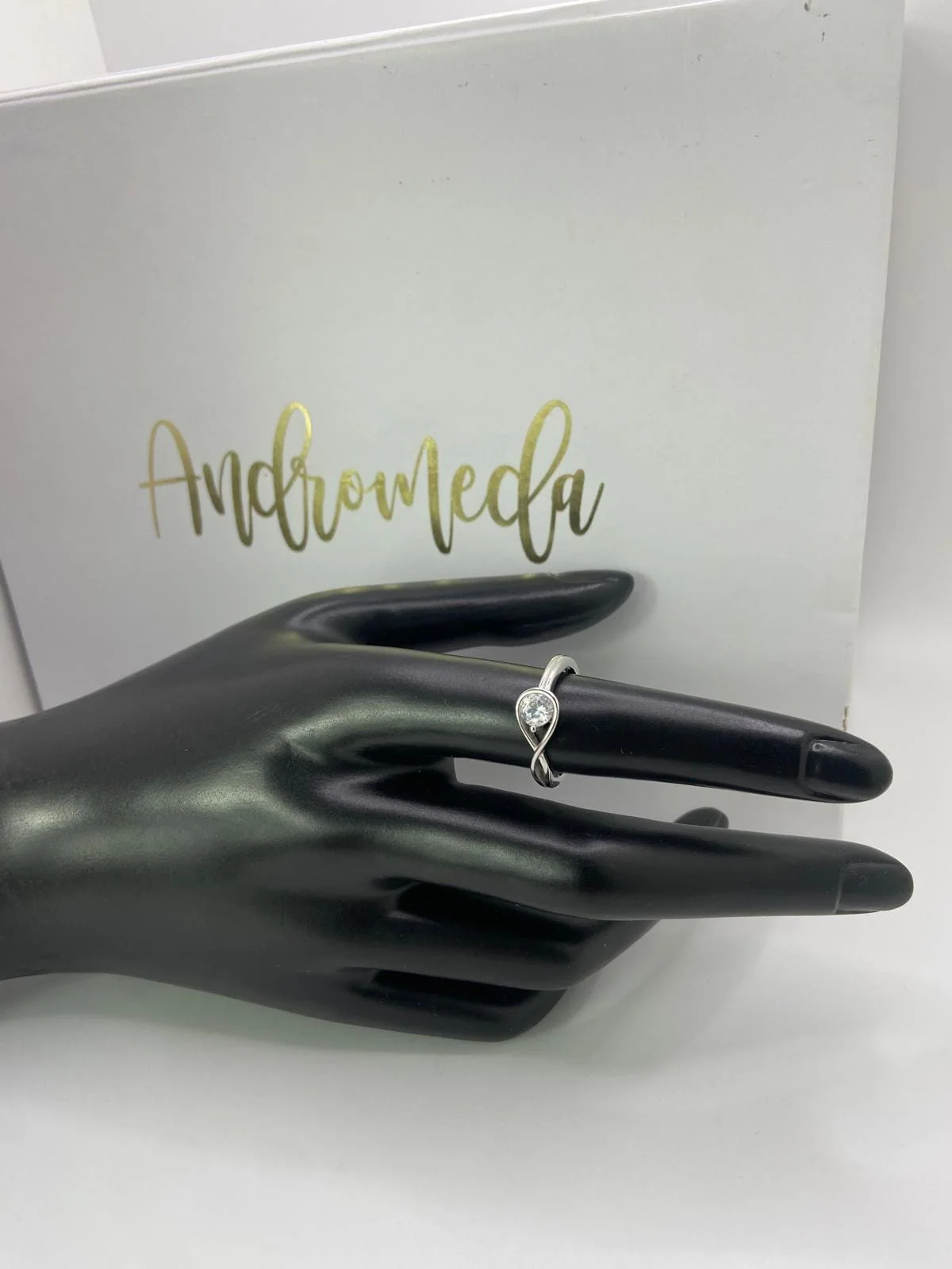 Sparkling Infinity Ring in 925 sterling silver, view 1