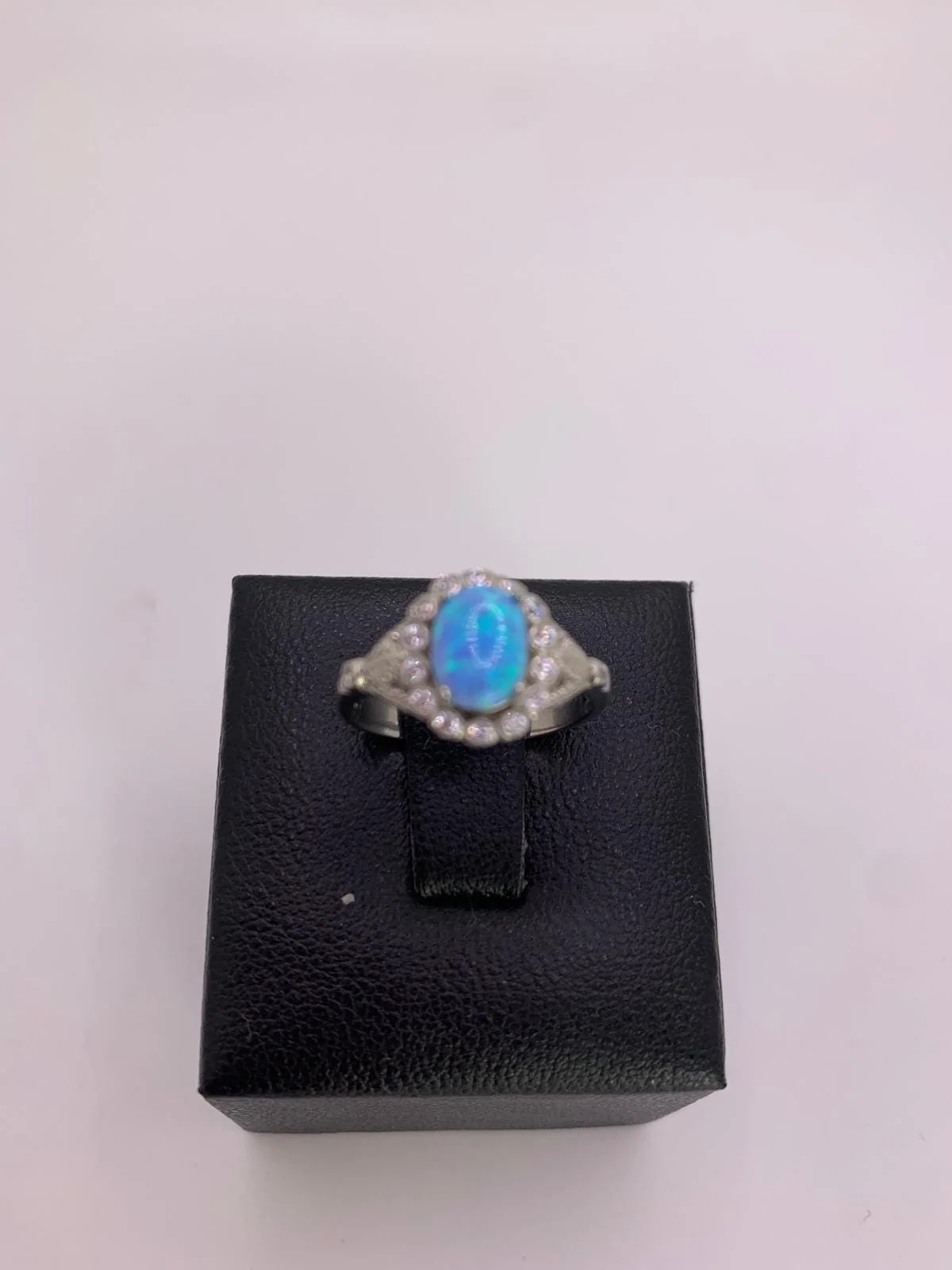 The Blue Opal Ring in 925 sterling silver, view 4