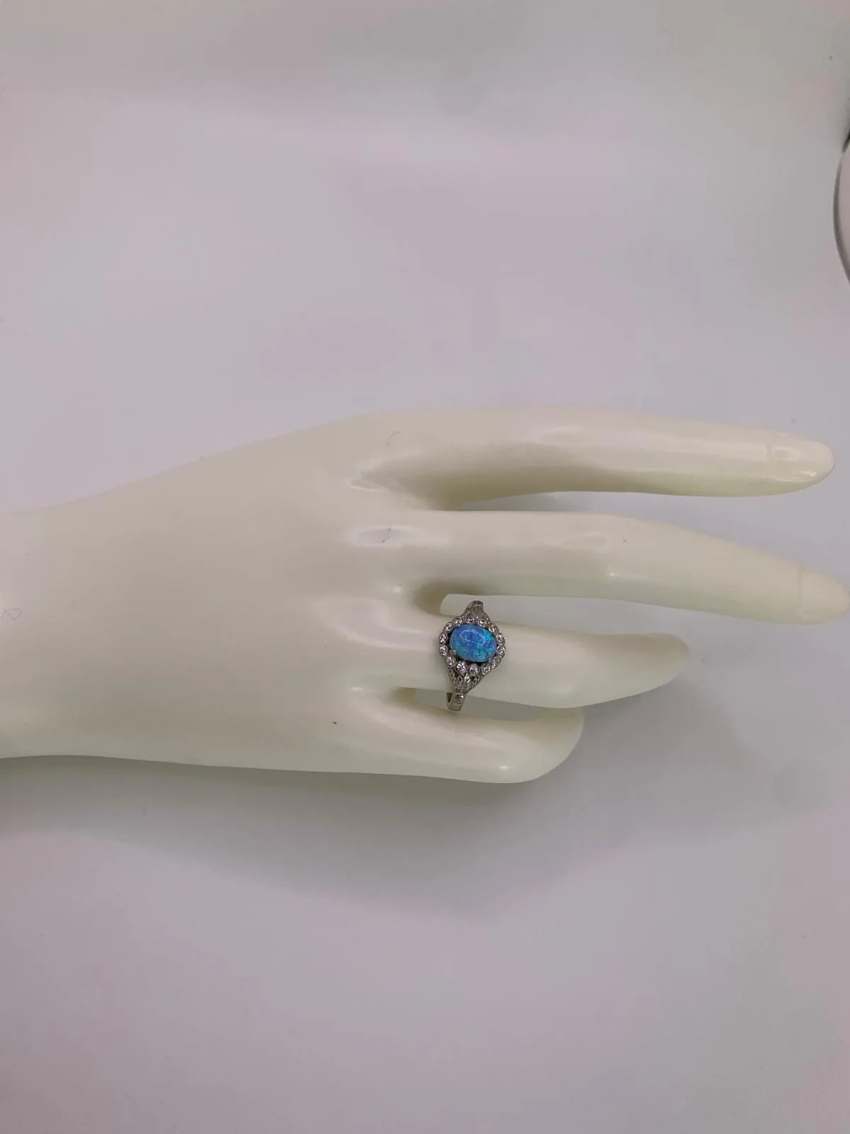 The Blue Opal Ring in 925 sterling silver, view 6