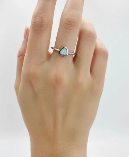 Zircon Opal Ring in 925 sterling silver, view 1