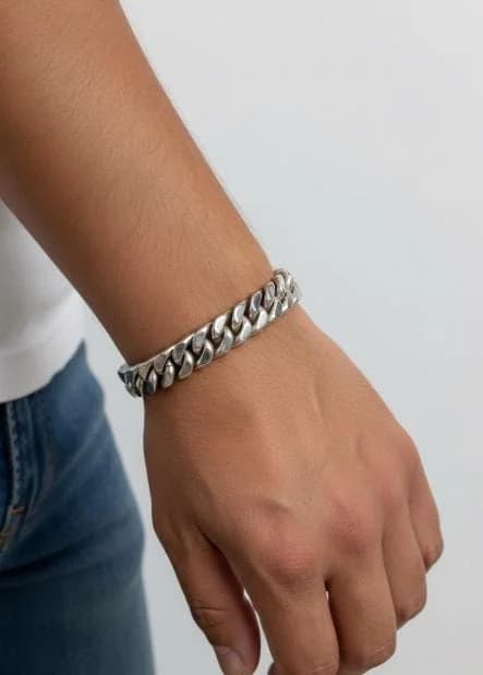 925 Sterling Silver Chain Men's Bracelet in 925 sterling silver, view 1