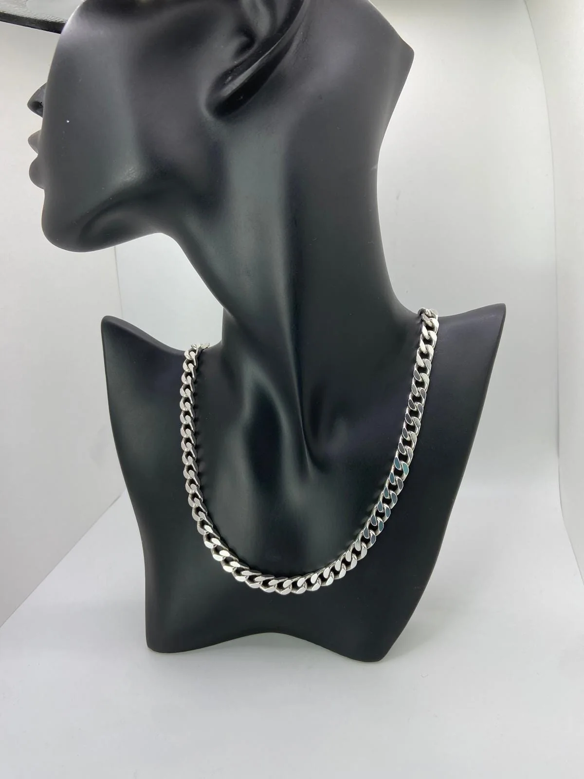 925 Sterling Silver Curb Link Necklace in 925 sterling silver, view 1
