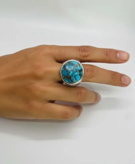 925 Sterling Silver Turquoise Ring in 925 sterling silver, view 1