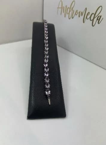 Amethyst Sterling Silver Bracelet in 925 sterling silver, view 1