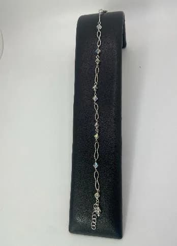 Elegant Crystal Sterling Silver Bracelet in 925 sterling silver, view 1