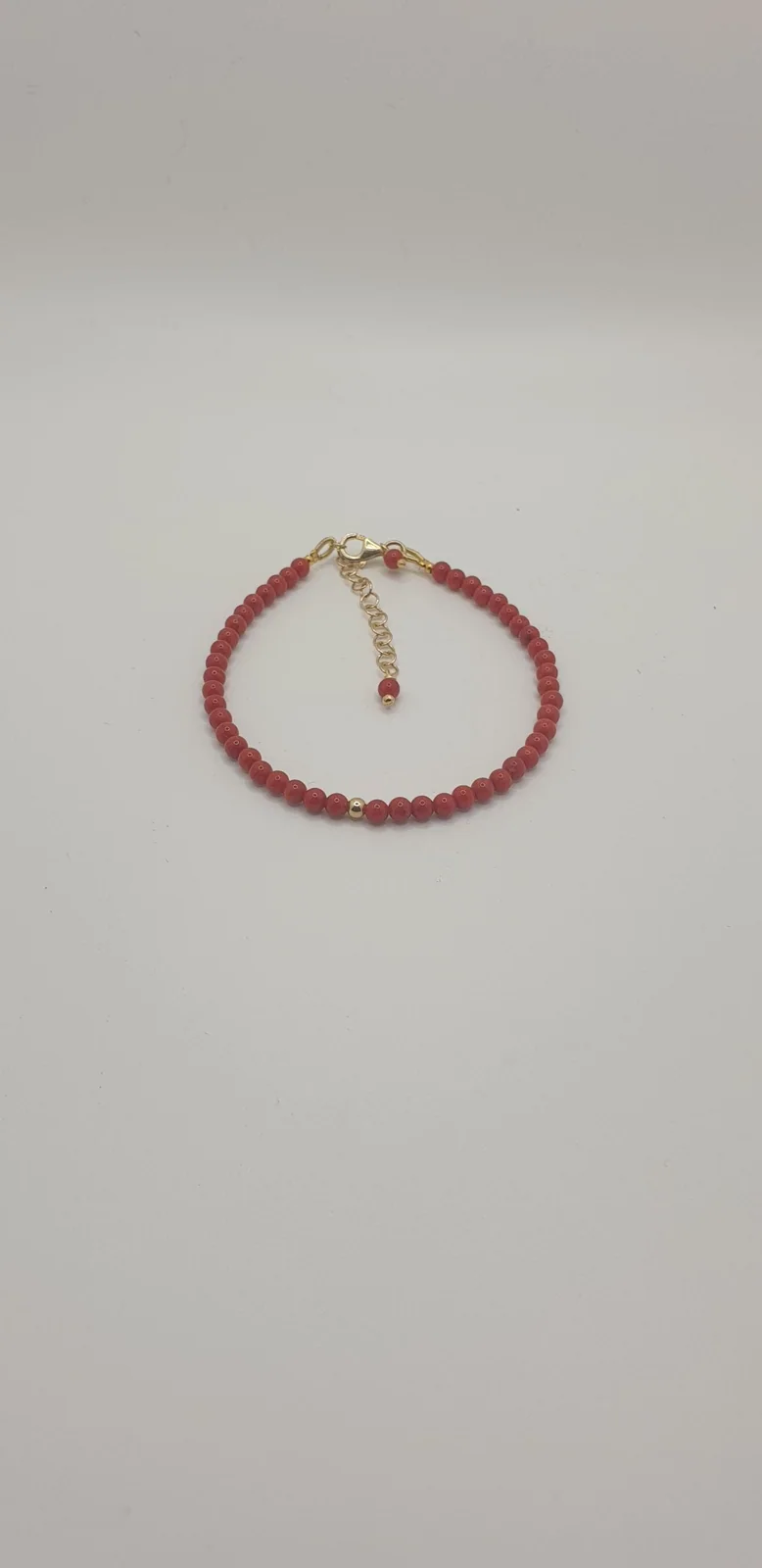 Gold-Plated 925 Sterling Silver Italian Natural Red Coral in 925 sterling silver, view 1