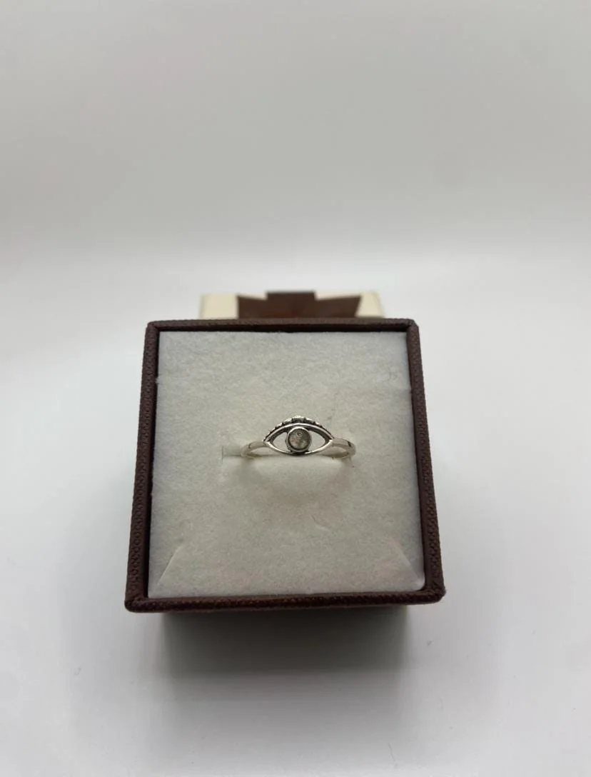 Labradorite Purple Hue Eye Ring in 925 sterling silver, view 1