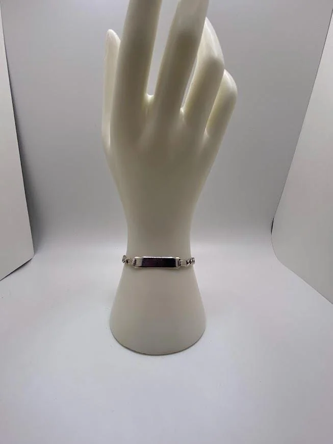 Personalised Boys Sterling Silver ID Bracelet in 925 sterling silver, view 1