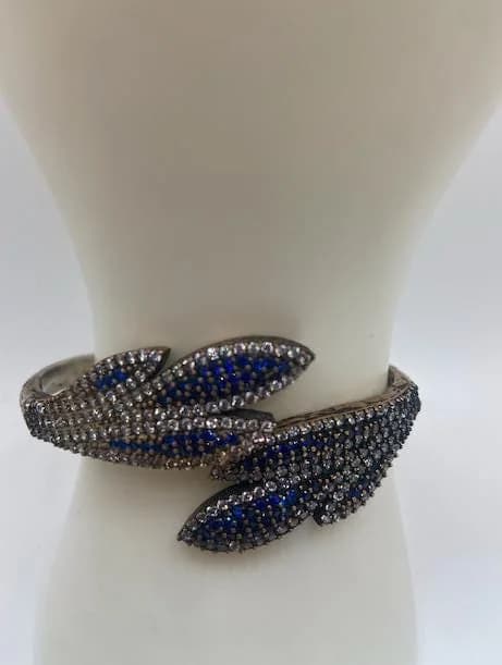 Sapphire & Zircon Silver Bracelet in 925 sterling silver, view 1