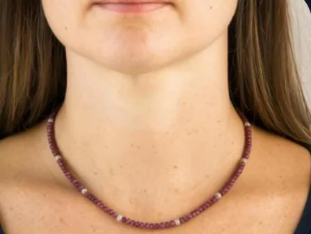 Stunning African Ruby Necklace in 925 sterling silver, view 1