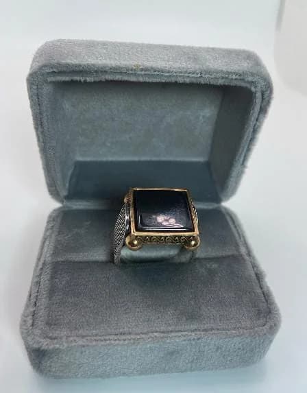 Turkish Onyx Sterling Silver Ring for Men in 925 sterling silver, view 1