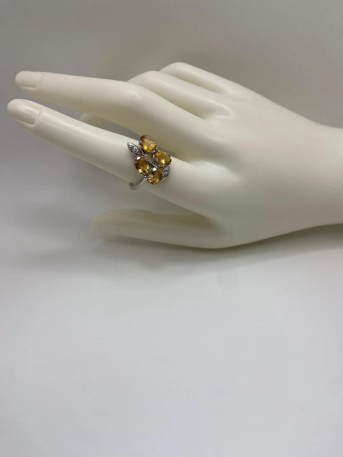 Yellow Quartz Citrine Sterling Silver Ring in 925 sterling silver, view 1